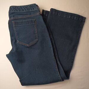 Eddie Bauer Denim Jeans Size 6P Low Rise Curvy Fit Trouser Leg Dark Wash